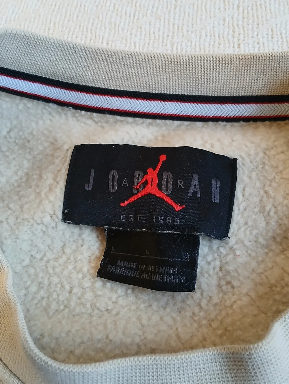 jordan ♡ rattan holiday plaid logo mens crew neck fleece swestshirt large nike